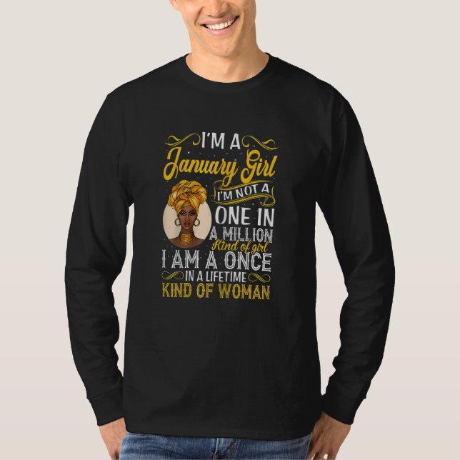 Womens Proud Black Queen January I'm Not A One In  T Shirt (Framsida)