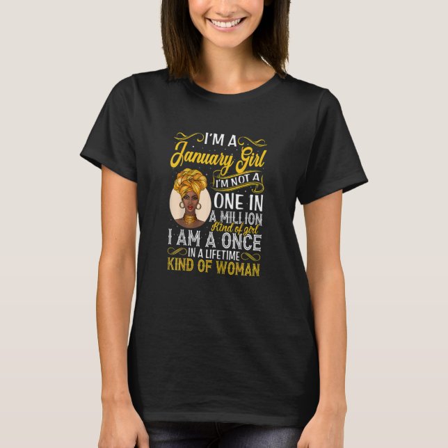 Womens Proud Black Queen January I'm Not A One In  T Shirt (Framsida)