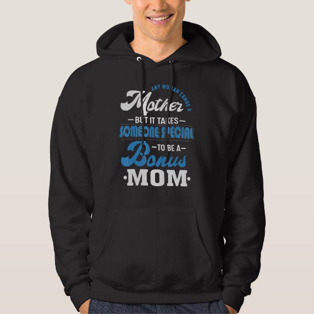 Womens Proud Bonus Mamma Stepmamma Stepmor Mor' Hoodie (Framsida)