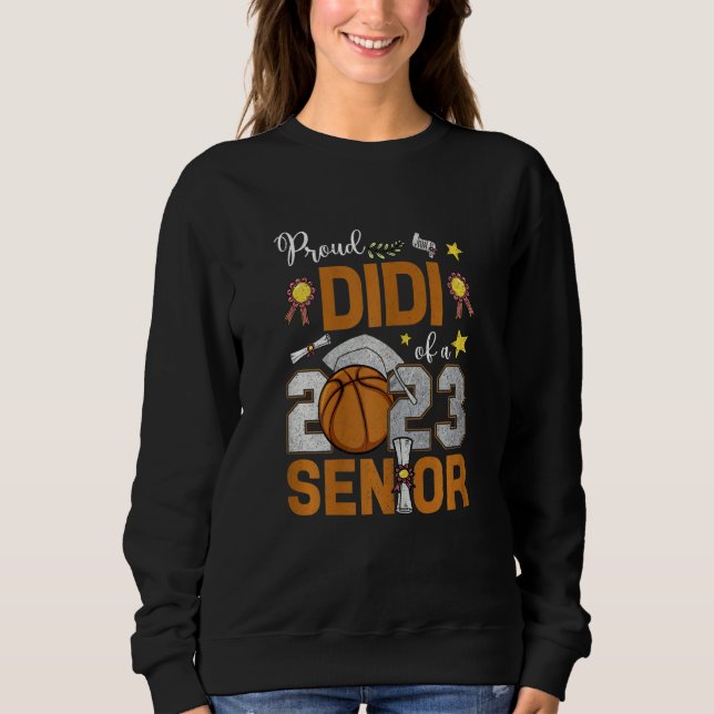 Womens Proud Didi Of A 2023 Senior Basketball Grad T Shirt (Framsida)