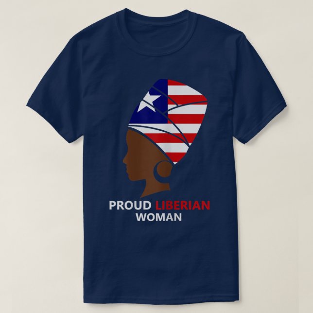 Womens Proud Liberian Woman Liberia Flagga T-Shirt (Design framsida)