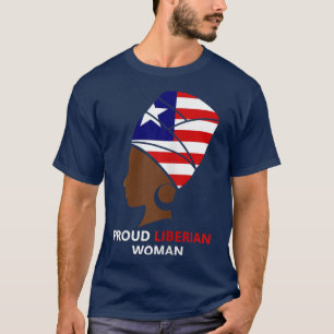 Womens Proud Liberian Woman Liberia Flagga T-Shirt