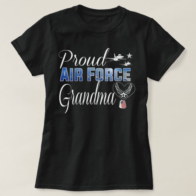 Womens Proud Luft Force Grandma Heart Shirt US Luf T Shirt (Design framsida)
