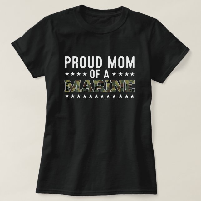 Womens Proud Mamma i Marine  T Shirt (Design framsida)