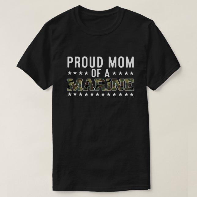 Womens Proud Mamma i Marine  T Shirt (Design framsida)