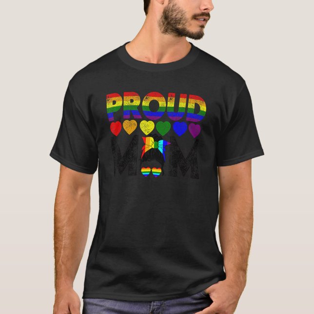Womens Proud Mom Lgbt T Shirt (Framsida)