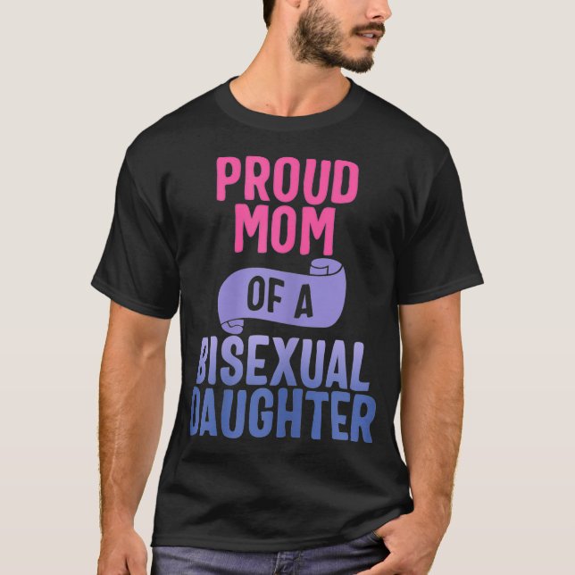 Womens Proud Mom Of A Bisexual Daughter LGBTQ Bi P T Shirt (Framsida)