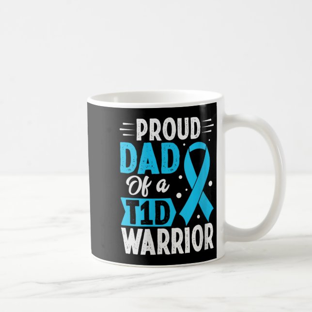Womens Proud Pappa T1d Warrior V-nacke Kaffemugg (Höger)