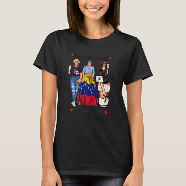Womens Proud Puerto Rican Venezuela Roots Born Ven T Shirt (Framsida)