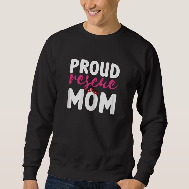 Womens Proud Rädding Mamma Cat Hund Djurskydd Ad Lång Ärmad Tröja (Framsida)