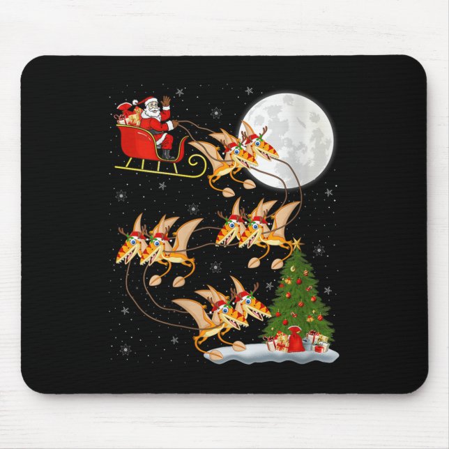 Womens Pterodactyls Dinosaur Bird Santa Sleigh Fly Musmatta (Framsidan)