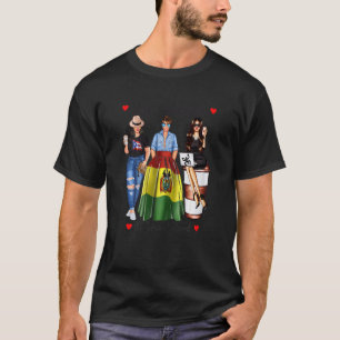 Womens Puerto Rican Born Bolivian Blood Patriotic T Shirt