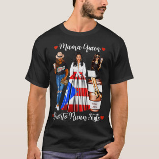 Womens Puerto Rican Mama Queen Puerto Rico Mother T Shirt
