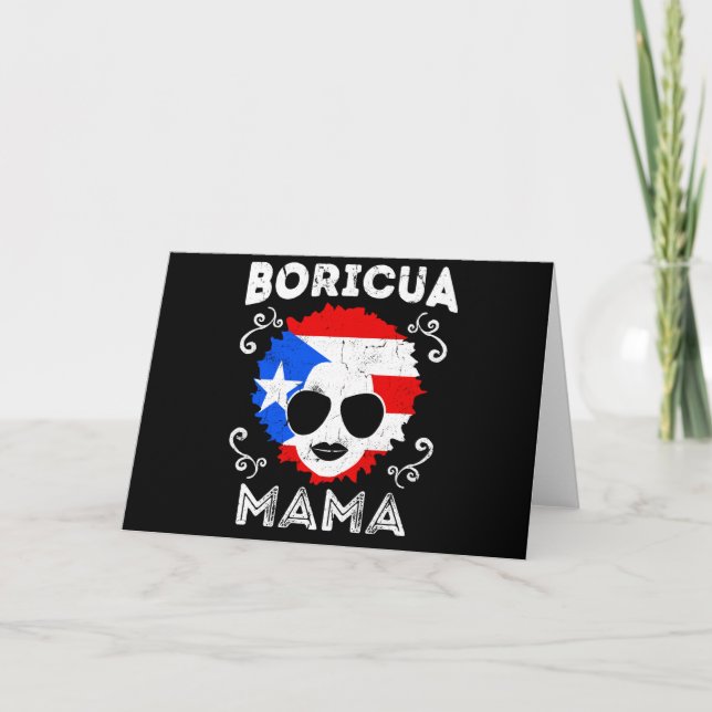 Womens Puerto Rico Boricua Mamma Mors dag Kort (Framsida)