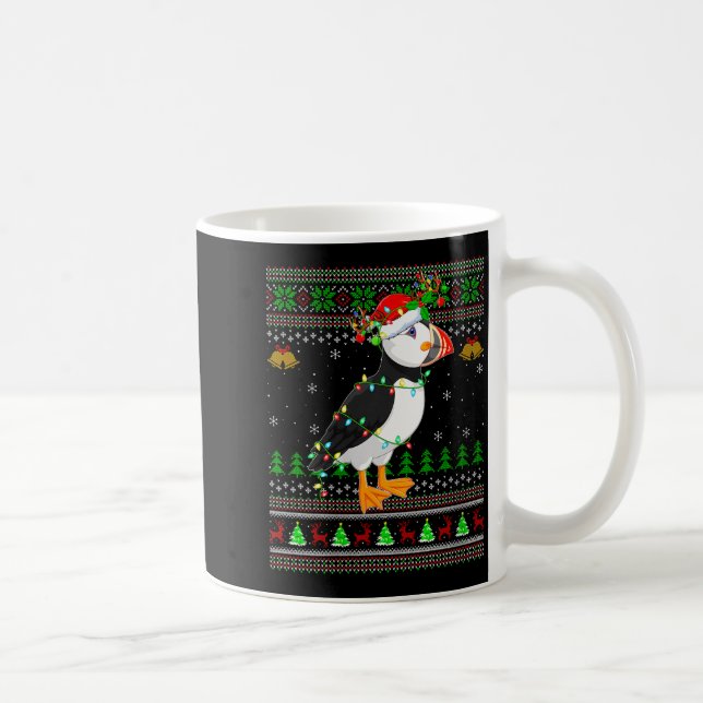 Womens Puffin Bird Ugly Christmas Sweaters Holiday Kaffemugg (Höger)