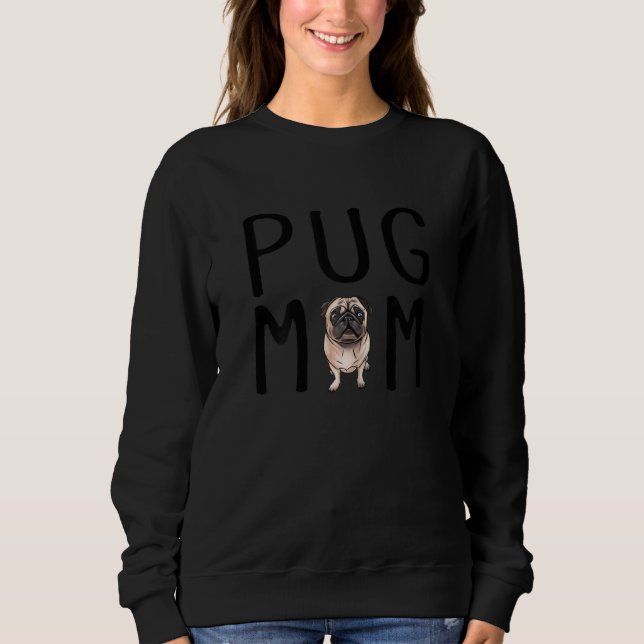 Womens Pug Hund Mamma Pug Mamma T Shirt (Framsida)