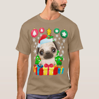 Womens Pug Julgran Ornament Julafton Cute Hund L T Shirt