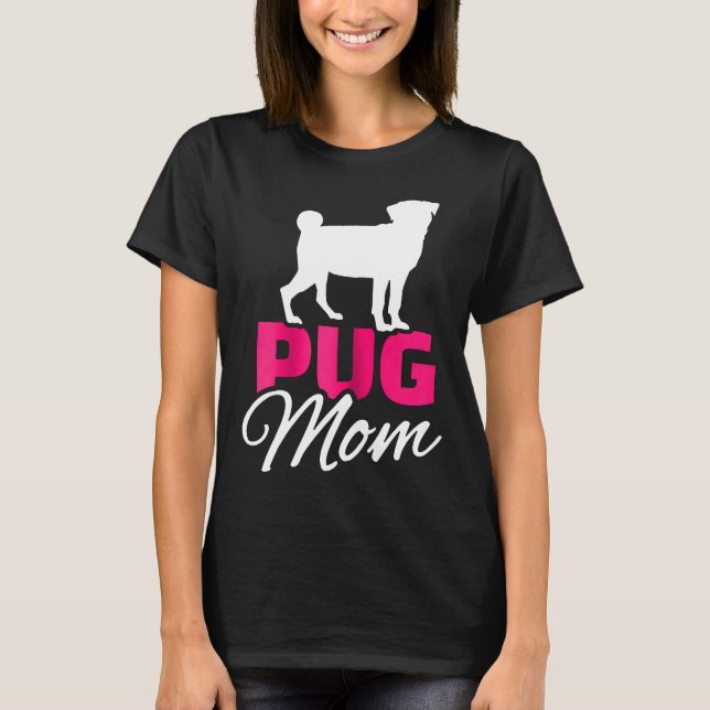 Womens Pug Mamma T Shirt (Framsida)