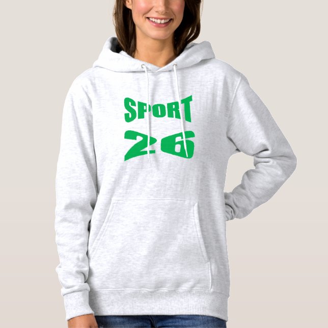 Women's Pullover Hoodie ash  SPORT 26 T Shirt (Framsida)