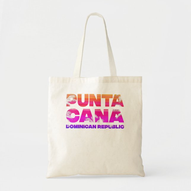 Womens Punta Cana Vacation Souvenir Handflatan Trä Tygkasse (Framsidan)