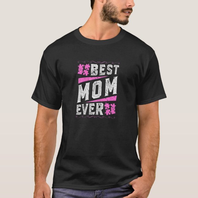 Womens Puzzle Älskare Mamma Puzzle T Shirt (Framsida)