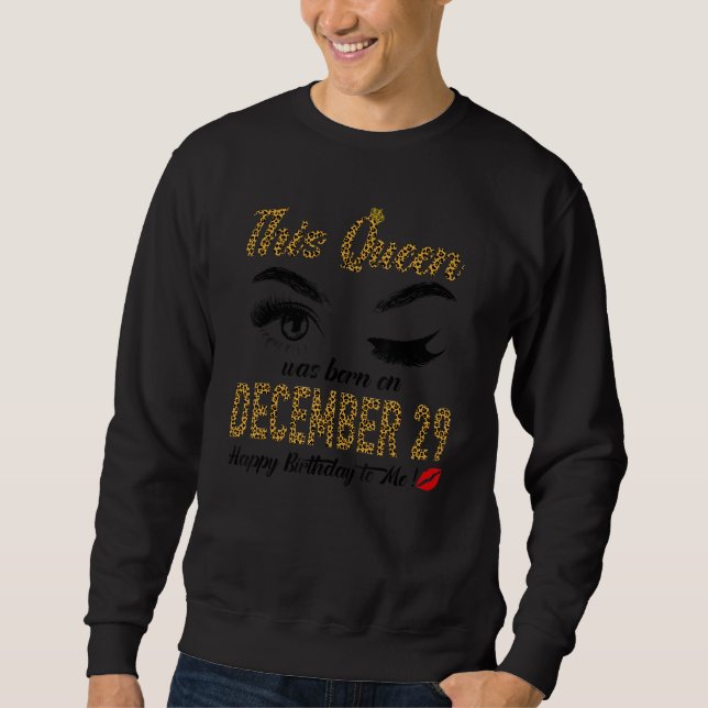 Womens Queens are born on December 29th A queen wa Lång Ärmad Tröja (Framsida)