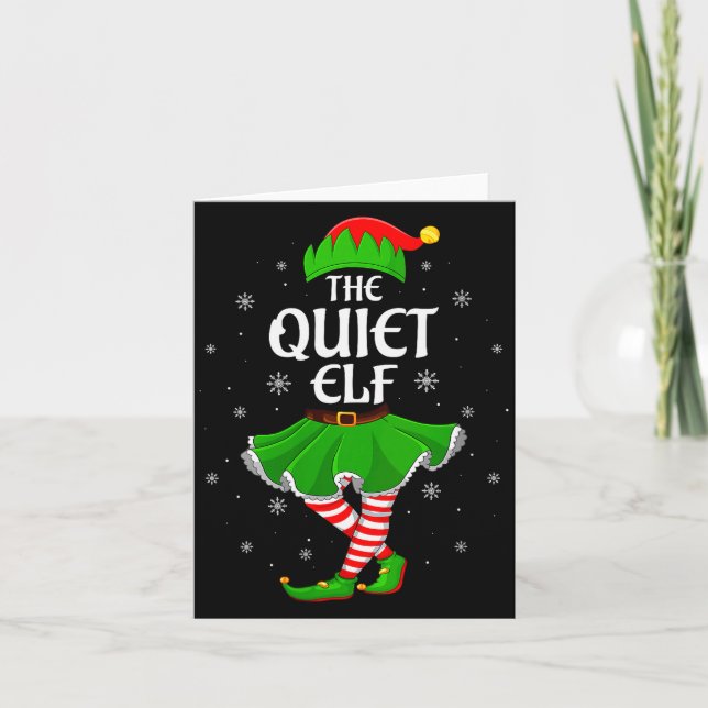 Womens Quiet Elf Christmas Family Girls Women Elf  Kort (Framsida)