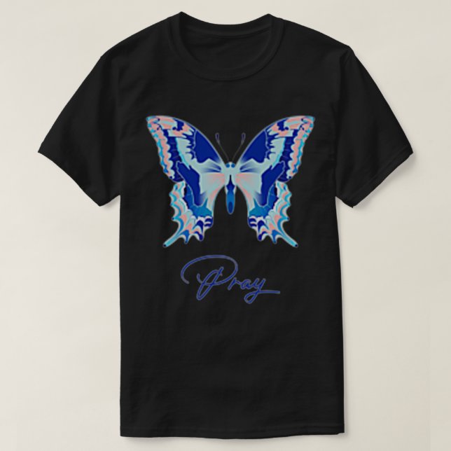Womens Quycinda mindre Praying Butterfly Premium Q T Shirt (Design framsida)