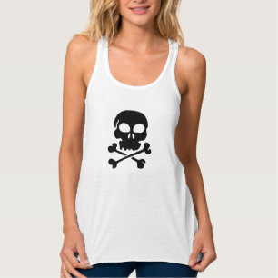 Womens Racerback Tanktop-Skull Linne Med Racerback