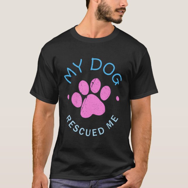 Womens Rädding Hund Gift My Hund räddade mig T Shirt (Framsida)