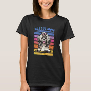 Womens Rädding Mamma Shih Tzu Hund Mamma T Shirt