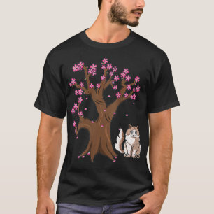 Womens Ragdoll Cat Mamma japansk Cherry Blommar T Shirt