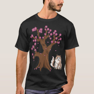 Womens Ragdoll Cat Mamma japansk Cherry Blommar T Shirt