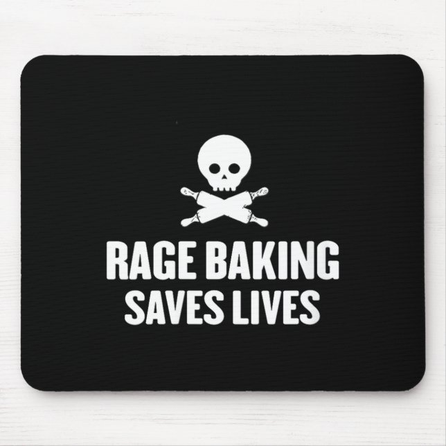 Womens Rage Baking Saves Live Skull Funny Baker Co Musmatta (Framsidan)