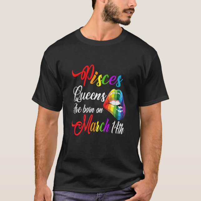 Womens Rainbow Läppar 14 mars 14 mars T Shirt (Framsida)