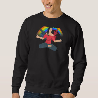 Womens Rainbow Lila Yoga Lång Ärmad Tröja