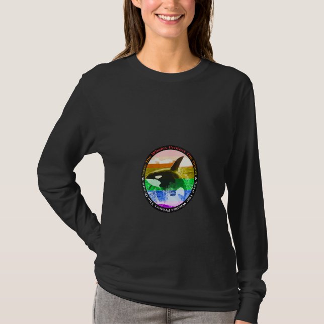Womens Rainbow Orca Killer Whale Earth Activist Ma T Shirt (Framsida)