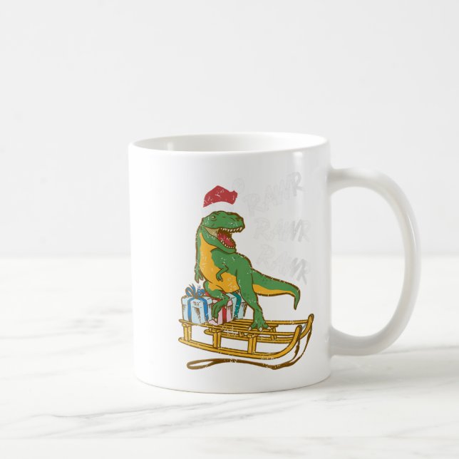 Womens Rawr Rawr Rawr Funny jul Dino Sleigh Kaffemugg (Höger)