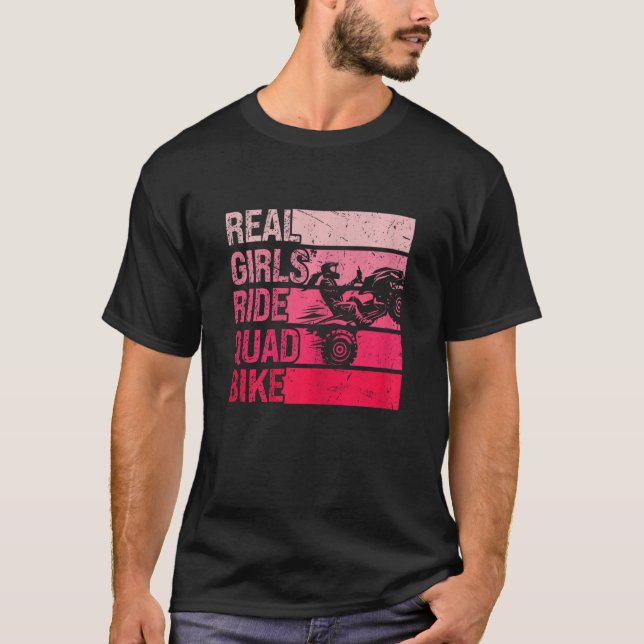 Womens Real Girls Ride Quad Bike Riding Girl  ATV  T Shirt (Framsida)