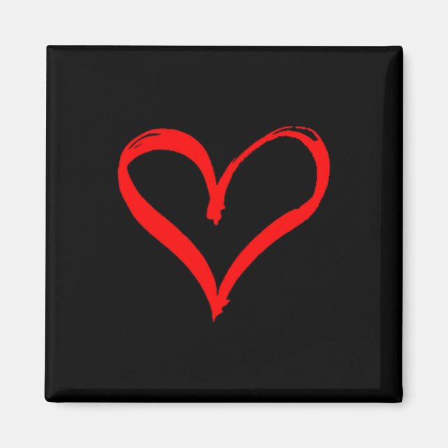 Women's Red Heart Funny Cute Design For Men Women  Magnet (Framsidan)