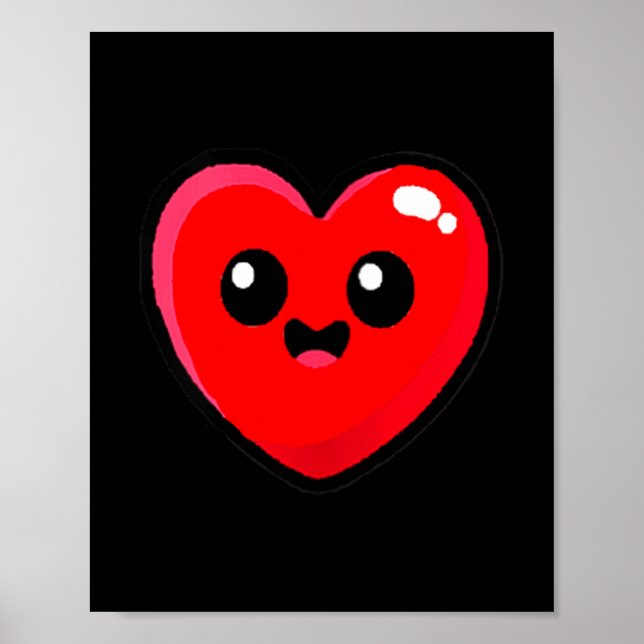Women's Red Heart Funny Cute Design For Men Women  Poster (Framsidan)