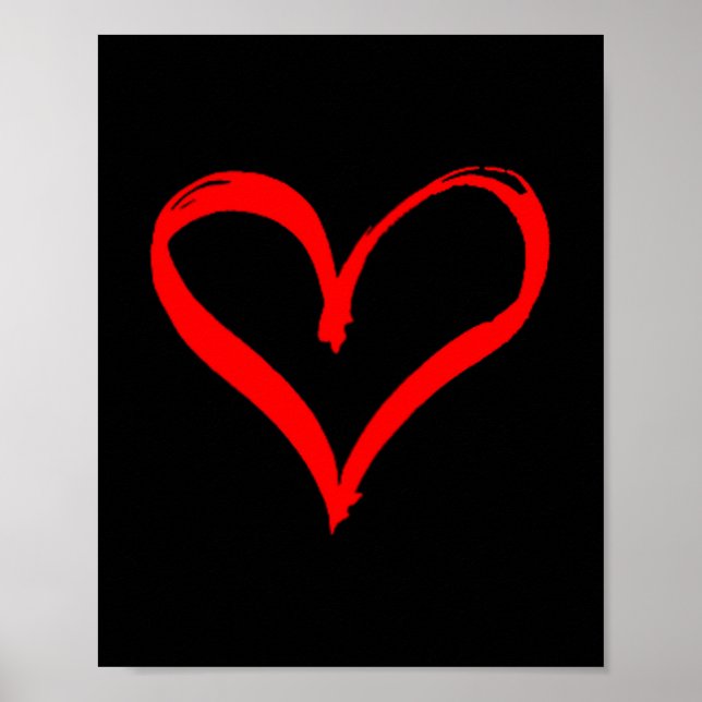 Women's Red Heart Funny Cute Design For Men Women  Poster (Framsidan)