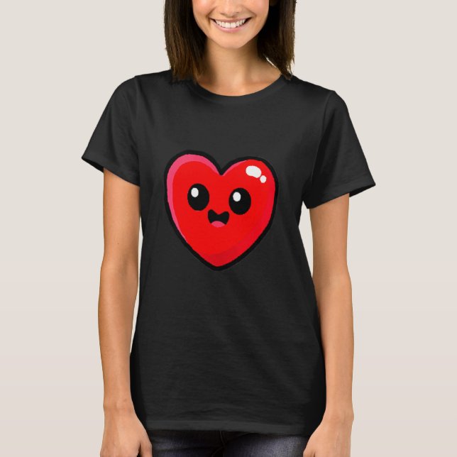 Women's Red Heart Funny Cute Design For Men Women  T Shirt (Framsida)