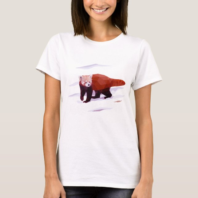 Womens Red Panda Polygon T-Shirt (Framsida)