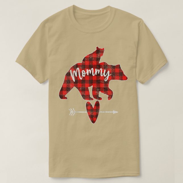 Womens Red Play Bear, Red Buffalo Play Mamma T Shirt (Design framsida)