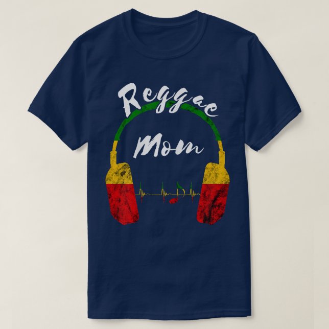 Womens Reggae Mamma Rastafari Roots Music Hörlurar T Shirt (Design framsida)