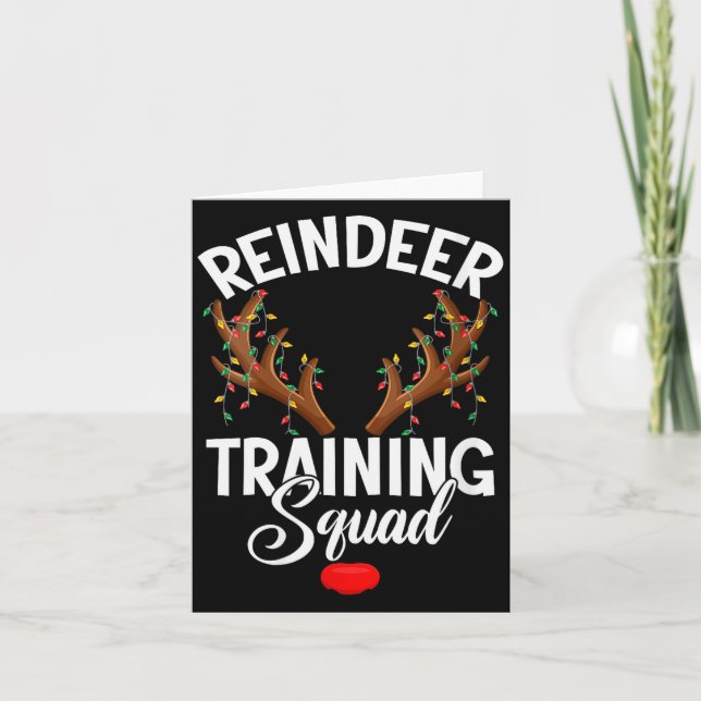 Womens Reindeer Training Squad Team Running Family Kort (Framsida)