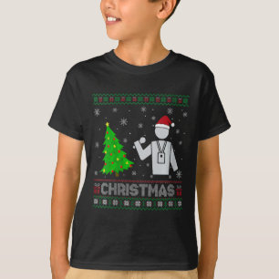 Womens Reporter Julafton Träd Lighting Ugly jul T Shirt