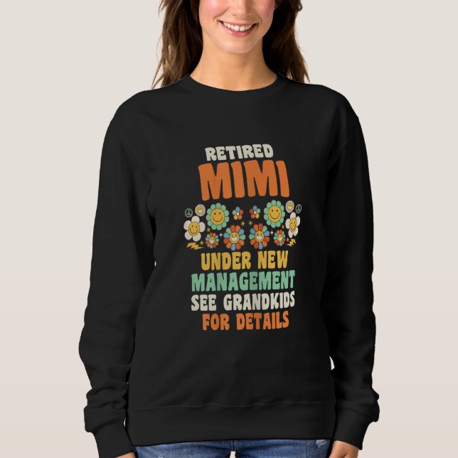 Womens retired mimi under new management grandma t shirt (Framsida)