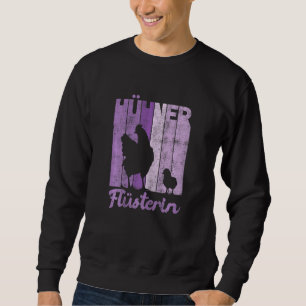 Womens Retro Chickens Whisper Farmer Chicken Lång Ärmad Tröja